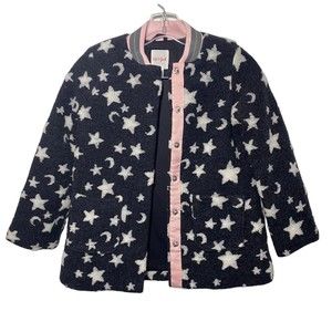 Cat & Jack Girls Coat Star Pattern Size Small (6/6X) Pink Black